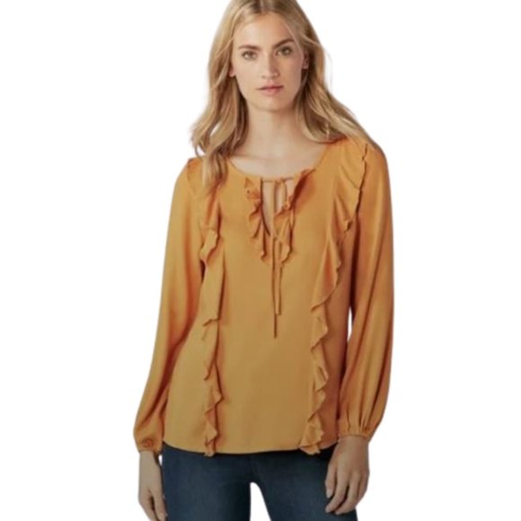 NWT Justfab Dessert Sun‎ Color Ruffle Blouse Size XL - Picture 1 of 16